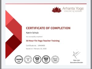Zertifikat Yoga